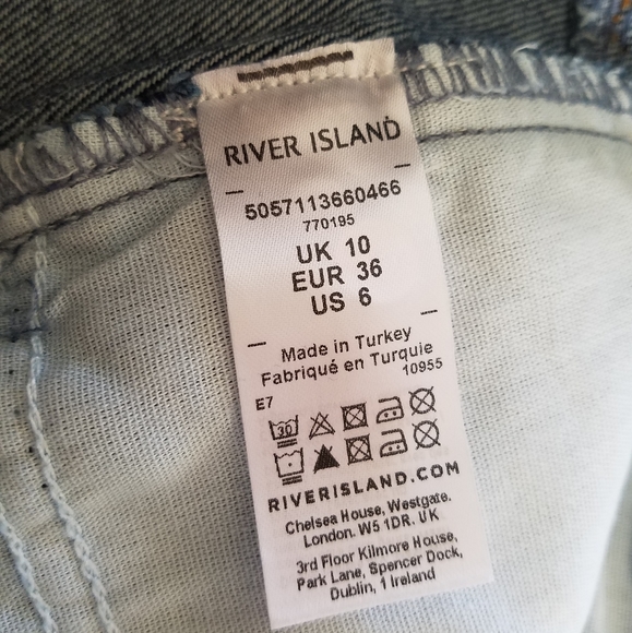 NWOT River Island A-Line Button Up 100% Cotton Denim Skirt Size 6 - Picture 4 of 5